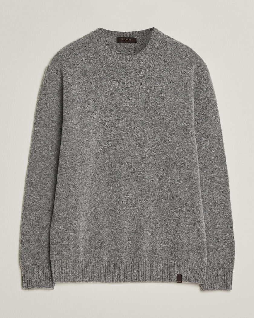 Zanone Wool Boucle Crew Neck Grey Melange – Grijs