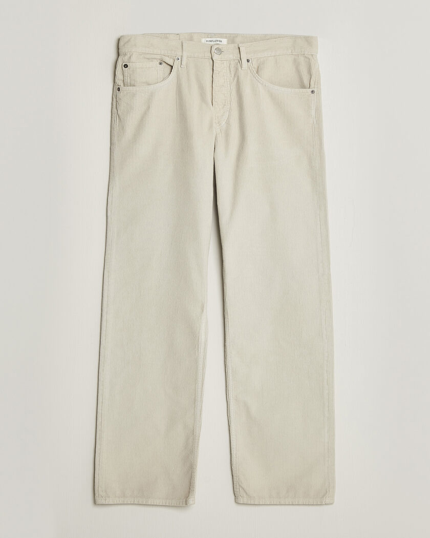 Sunflower Loose Corduroy Pants Ivory – Wit