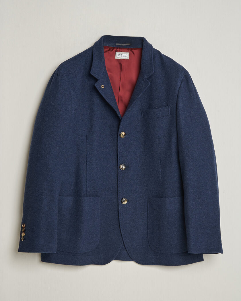 Brunello Cucinelli Cashmere City Jacket Navy – Blauw
