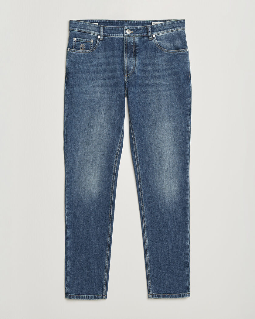 Brunello Cucinelli Traditional Fit Jeans Medium Wash – Blauw