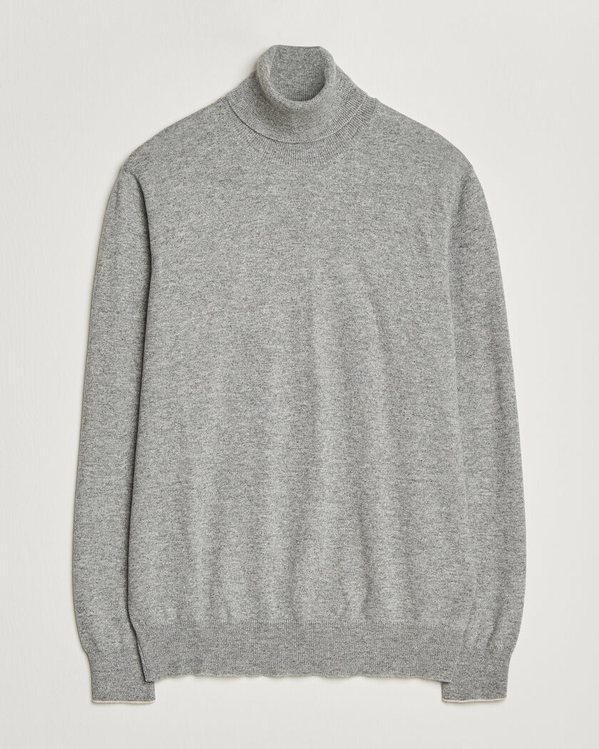 Brunello Cucinelli 2 Ply Cashmere Rollneck Grey Melange – Grijs