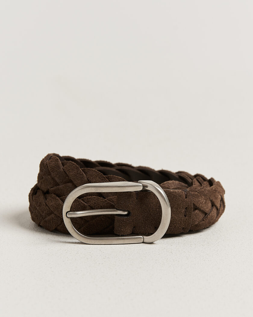 Brunello Cucinelli Suede Belt Dark Brown – Bruin