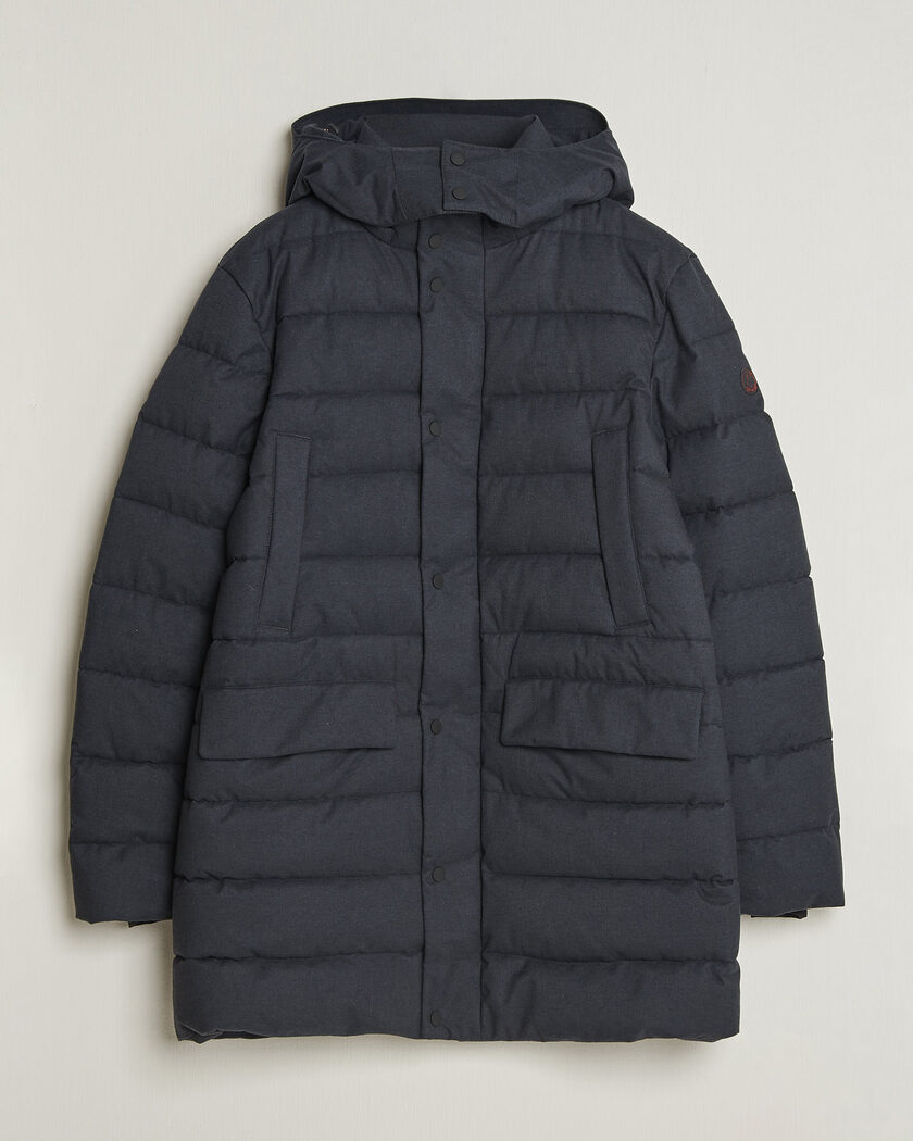 Save The Duck Byrne Padded Flannel Coat Navy Blue Melange – Blauw