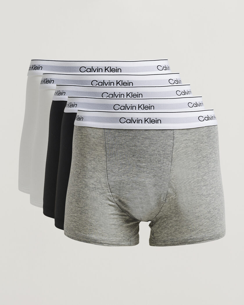 Calvin Klein 5-Pack Icon Cotton Stretch Relaxed Trunk White/Black/Grey – Meerkleurig