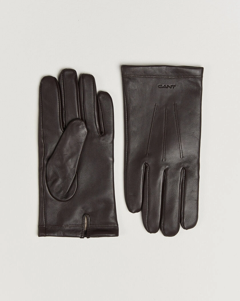 Gant Cashmere Lined Leather Glove Deep Brown – Bruin