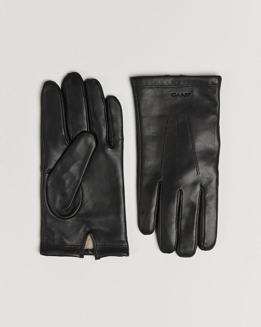 Gant Cashmere Lined Leather Glove Black – Zwart