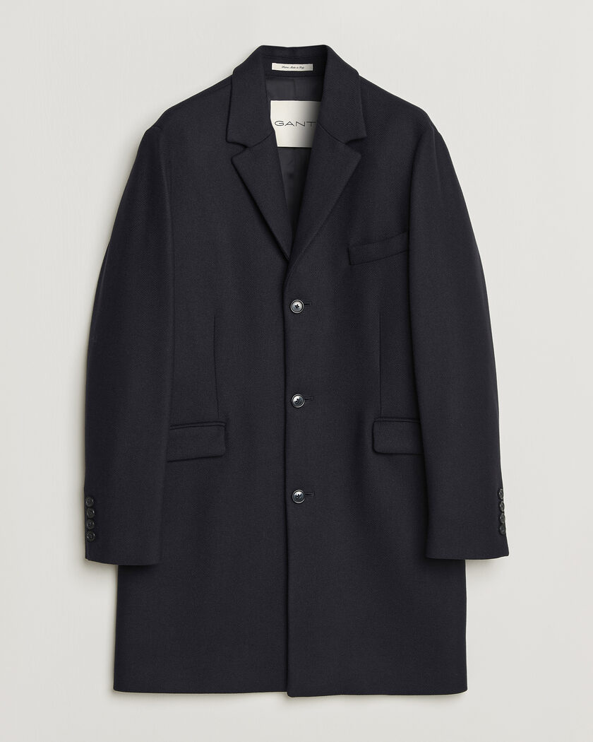 Gant Classic Wool/Cashmere Coat Evening Blue – Blauw