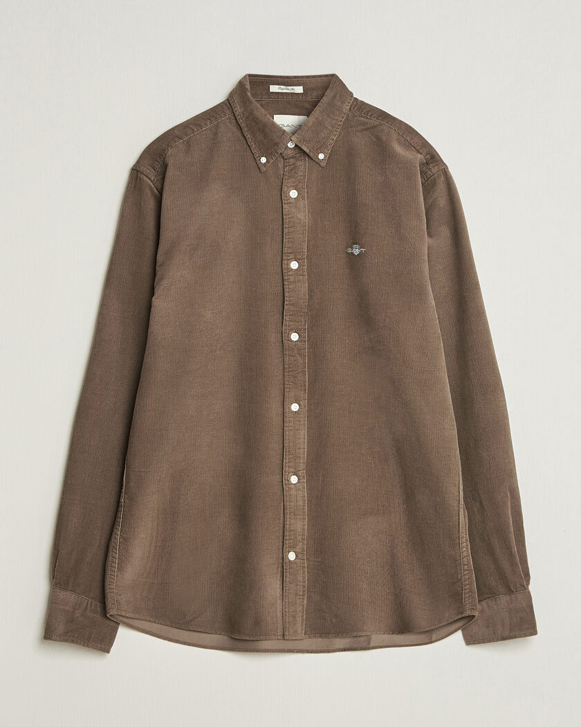 Gant Regular Fit Corduroy Shirt Faded Taupe – Bruin
