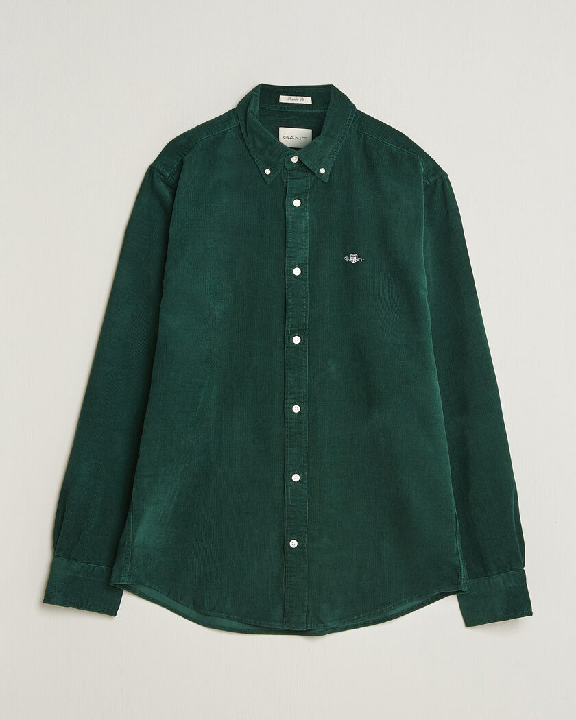 Gant Regular Fit Corduroy Shirt Tartan Green – Groen
