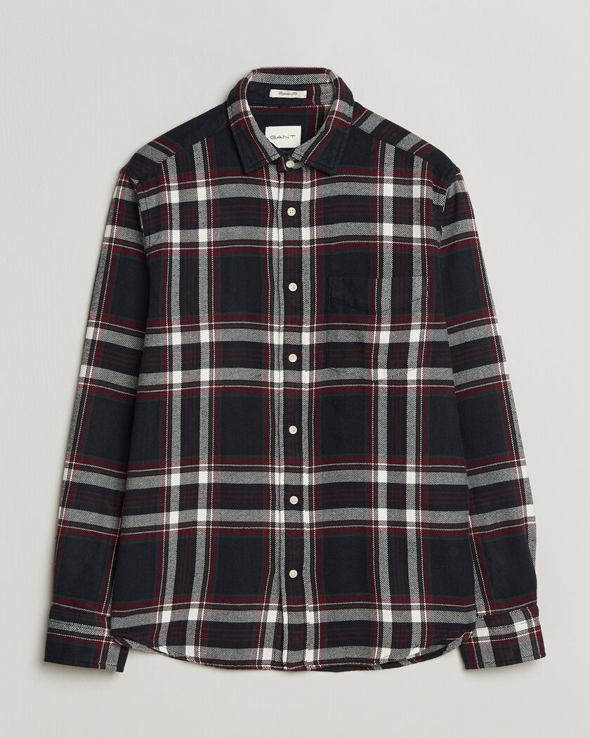 Gant Regular Fit Flannel Checked Overshirt Evening Blue – Blauw