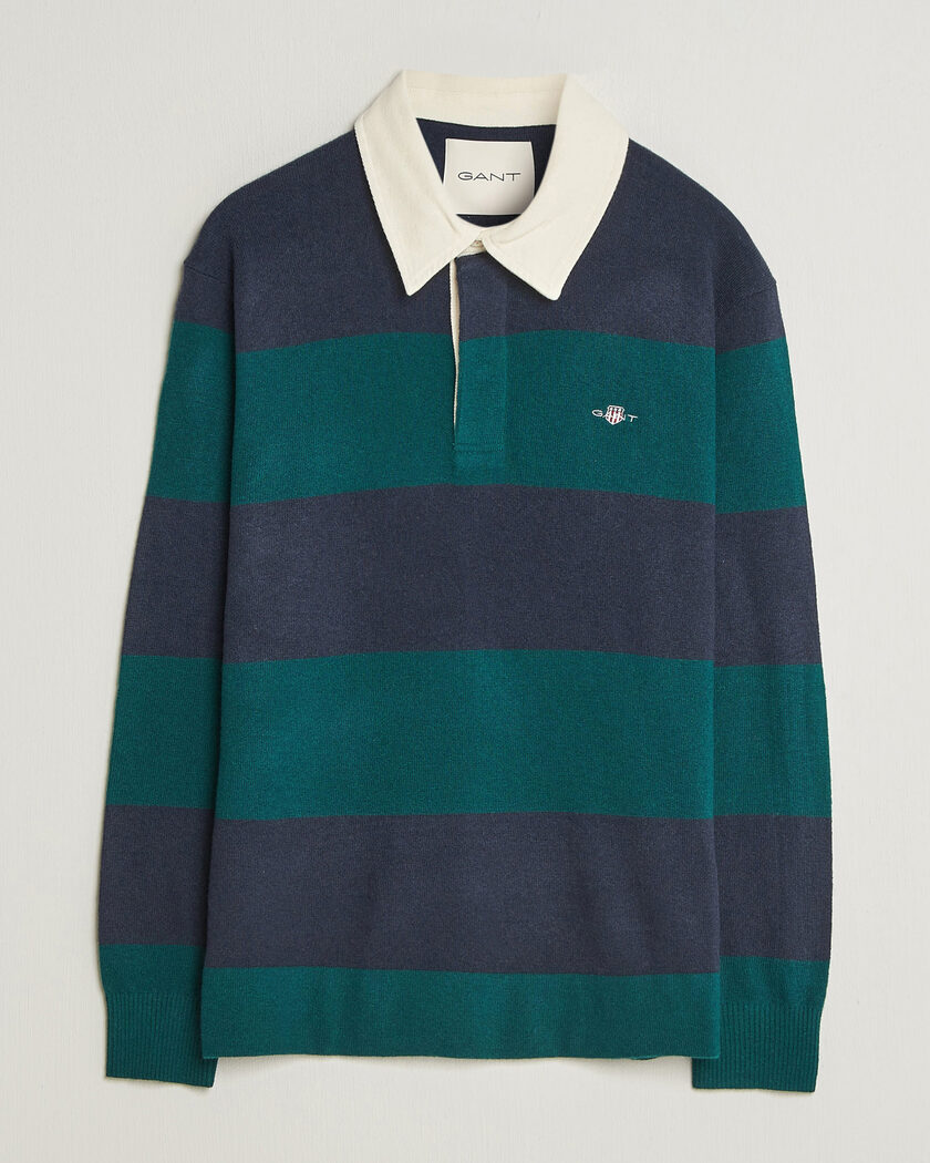  Gant Lambswool Barstriped Rugger Dark Emerald – Groen
