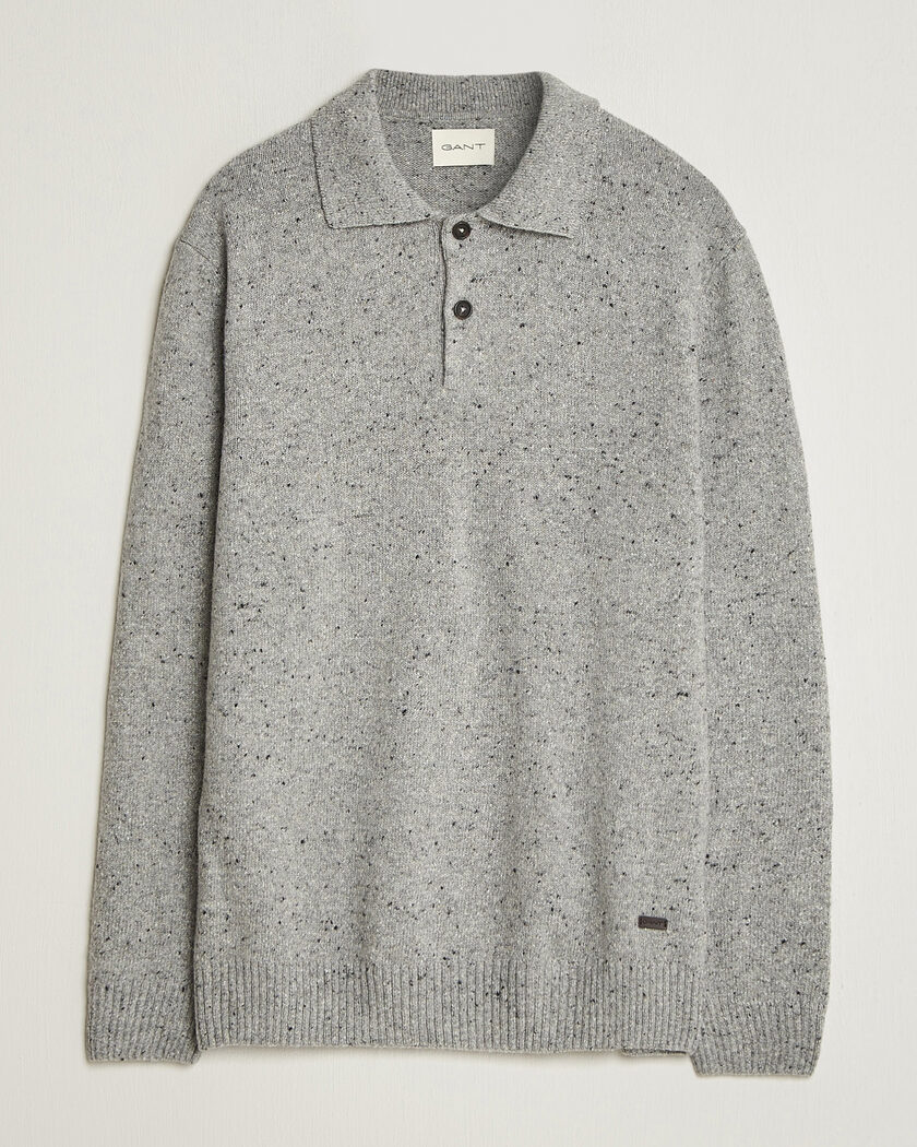 Gant Neps Wool Polo Grey Melange – Grijs