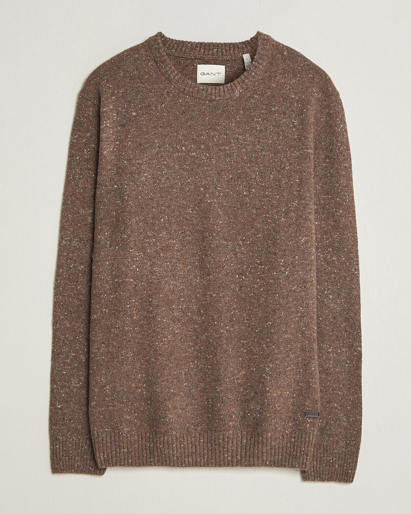 Gant Neps Wool Crew Neck Sweater Faded Taupe – Bruin