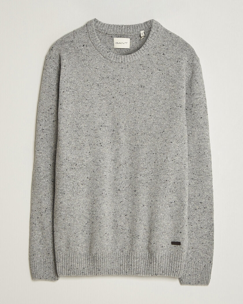 Gant Neps Wool Crew Neck Sweater Grey Melange – Grijs