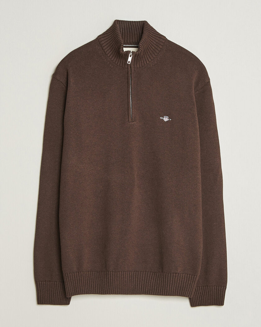 Gant Casual Cotton Half Zip Black Brown Melange – Bruin