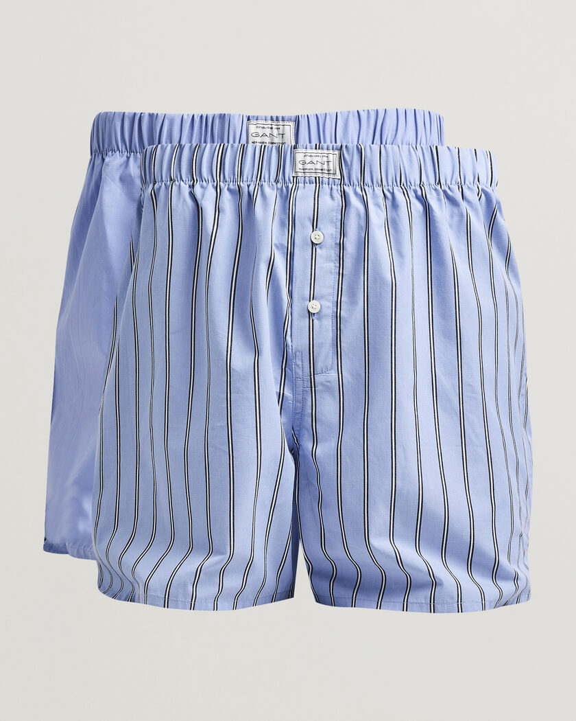 Gant 2-Pack Woven Boxer Shorts Light Blue – Blauw