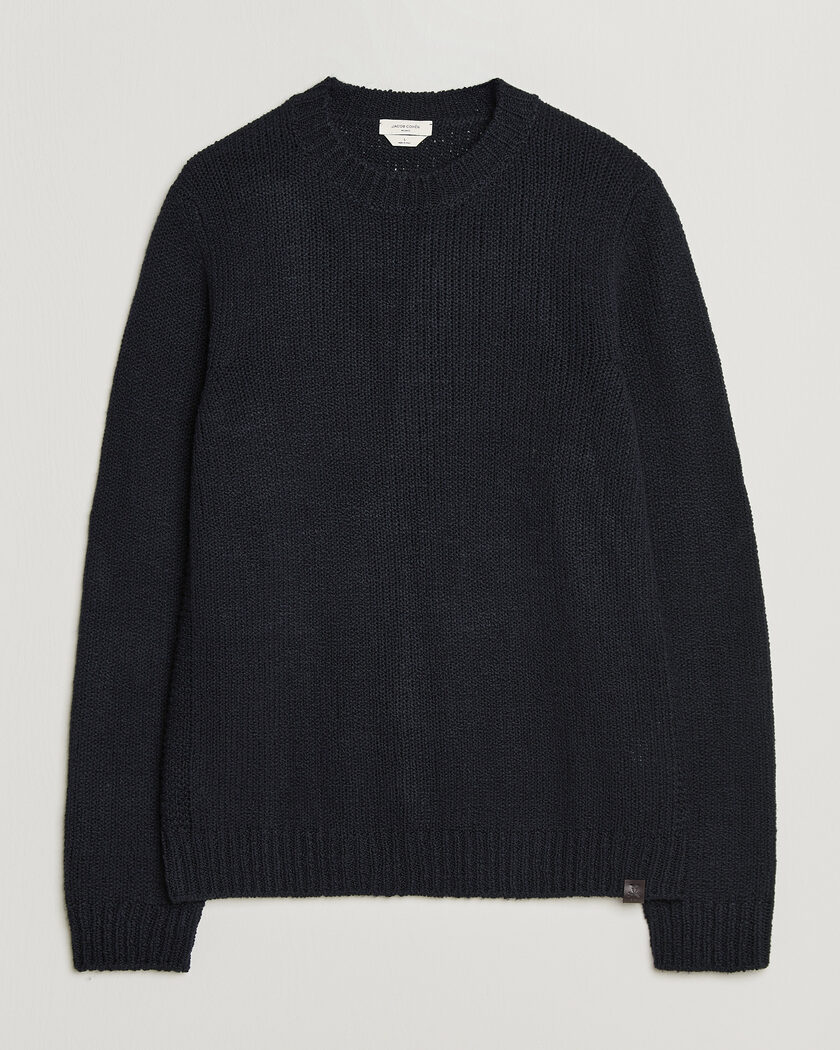 Jacob Cohën Muffled Virgin Wool Link Stitch Sweater Navy – Blauw
