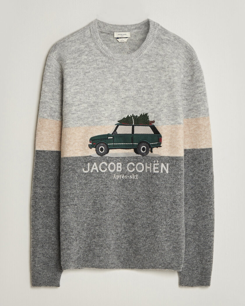 Jacob Cohën Embroidery Knitted Apres-Ski Crew Neck Grey – Grijs