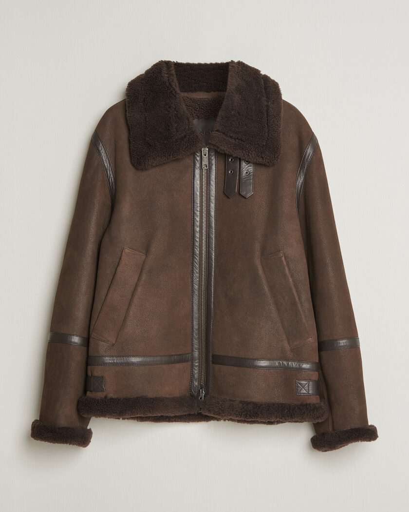 Gant Classic Shearling Jacket Black Brown – Bruin