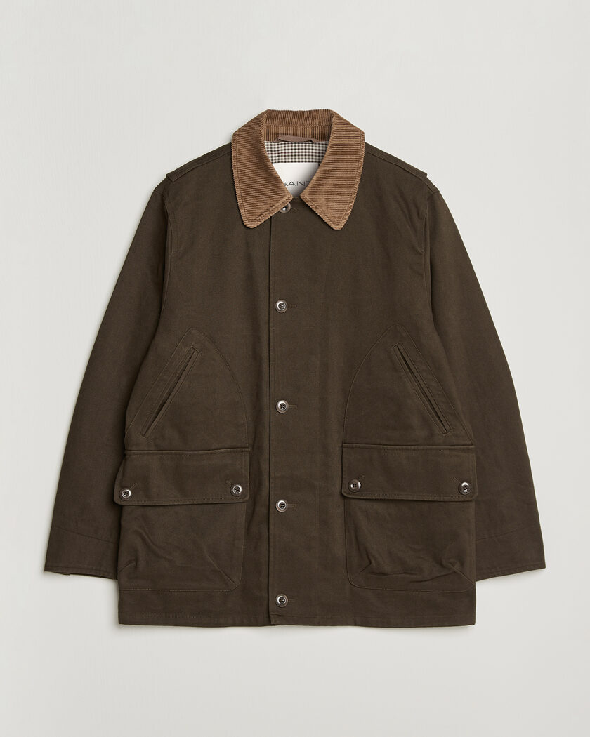 Gant Moleskin Decker Jacket Dark Moss Green – Groen