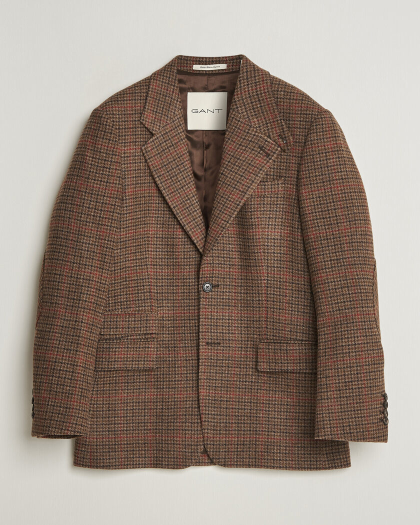 Gant British Tweed Blazer Shadow Brown – Bruin