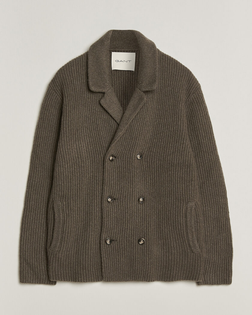 Gant Wool/Yak Knitted Cardigan Faded Taupe – Bruin