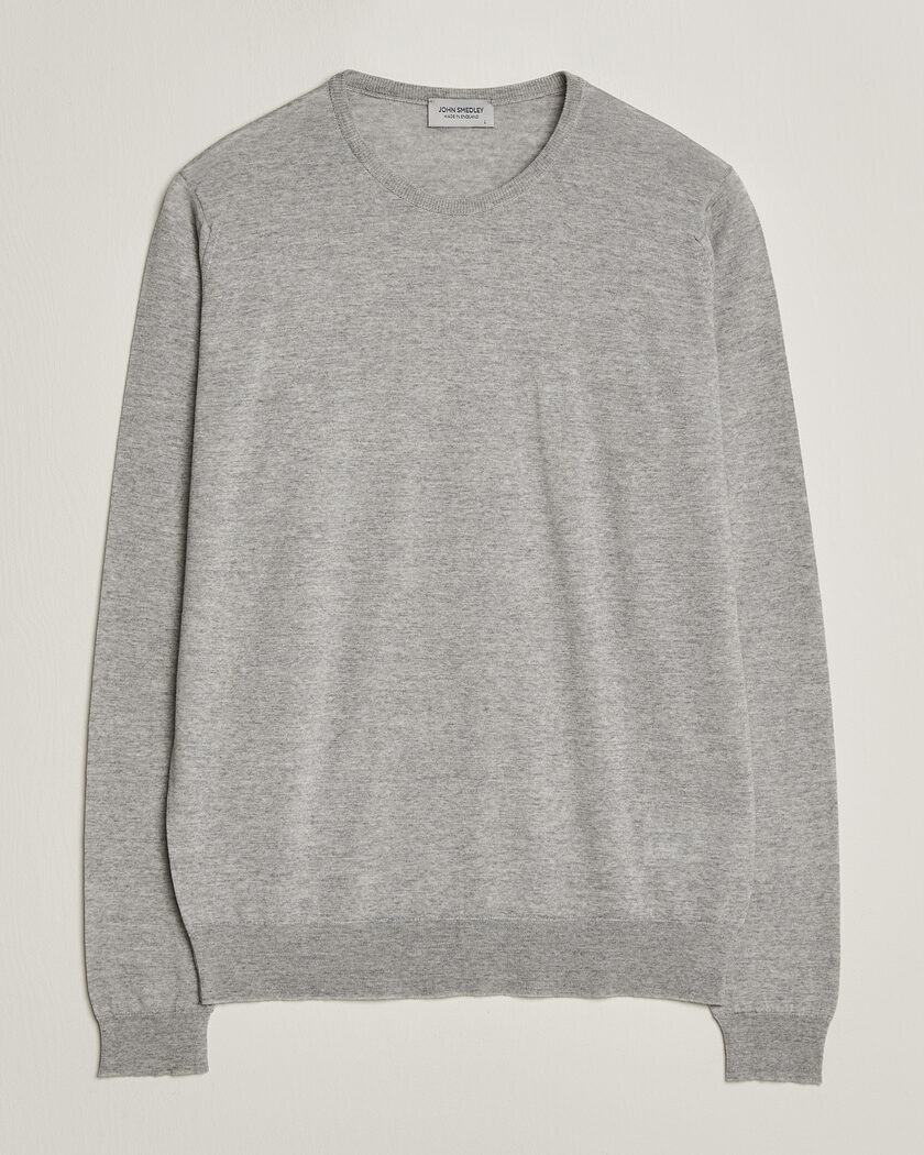 John Smedley Lundy Extra Fine Merino Crew Neck Nimbus Grey – Grijs
