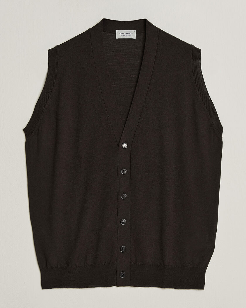 John Smedley Bolton Extra Fine Merino Waistcoat Faulkner Brown – Bruin