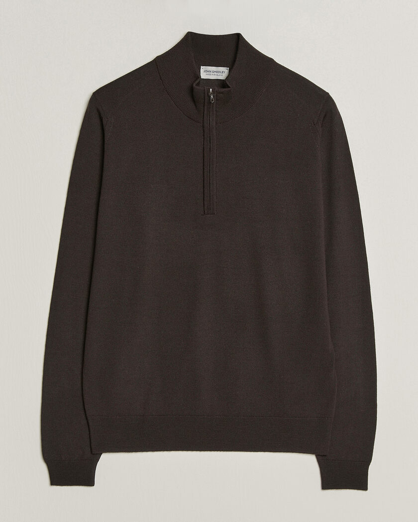 John Smedley Tapton Extra Fine Merino Half Zip Faulkner Brown – Bruin