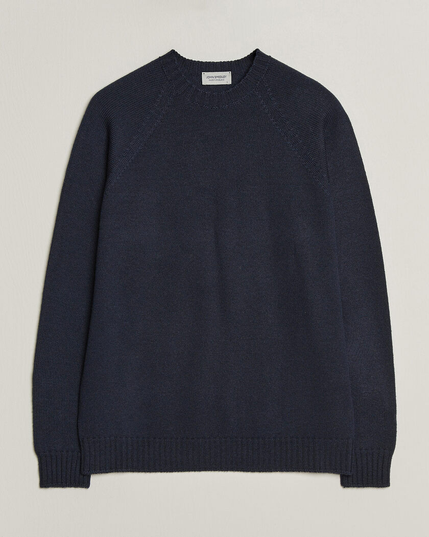 John Smedley Denver Extra Fine Merino Crew Neck Midnight – Blauw
