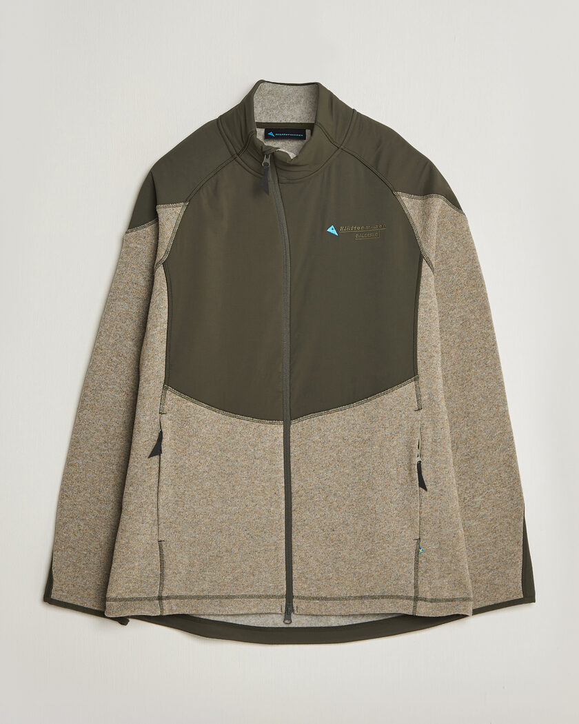 Klättermusen Balderus Wool Fleece Hood Jacket Rosin Green – Groen