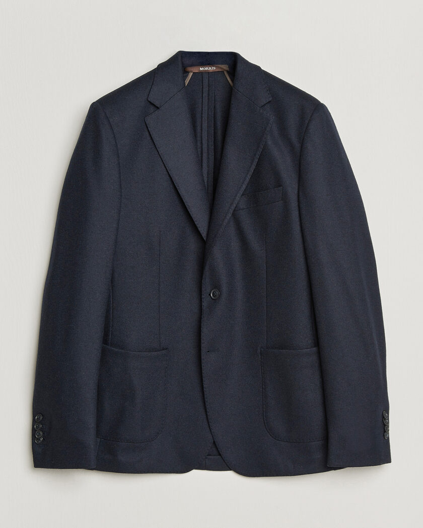 Morris Wool Jersey Blazer Navy – Blauw