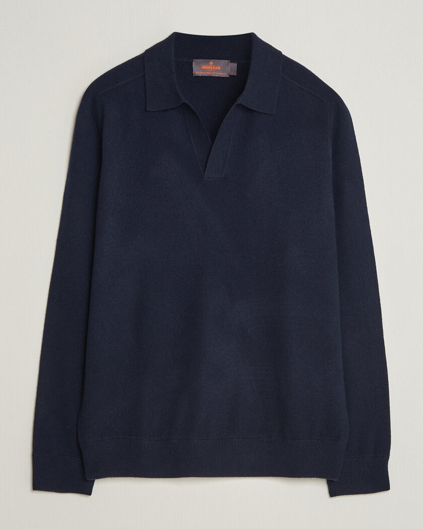 Morris Wilfred Cashmere Resort Polo Navy – Blauw