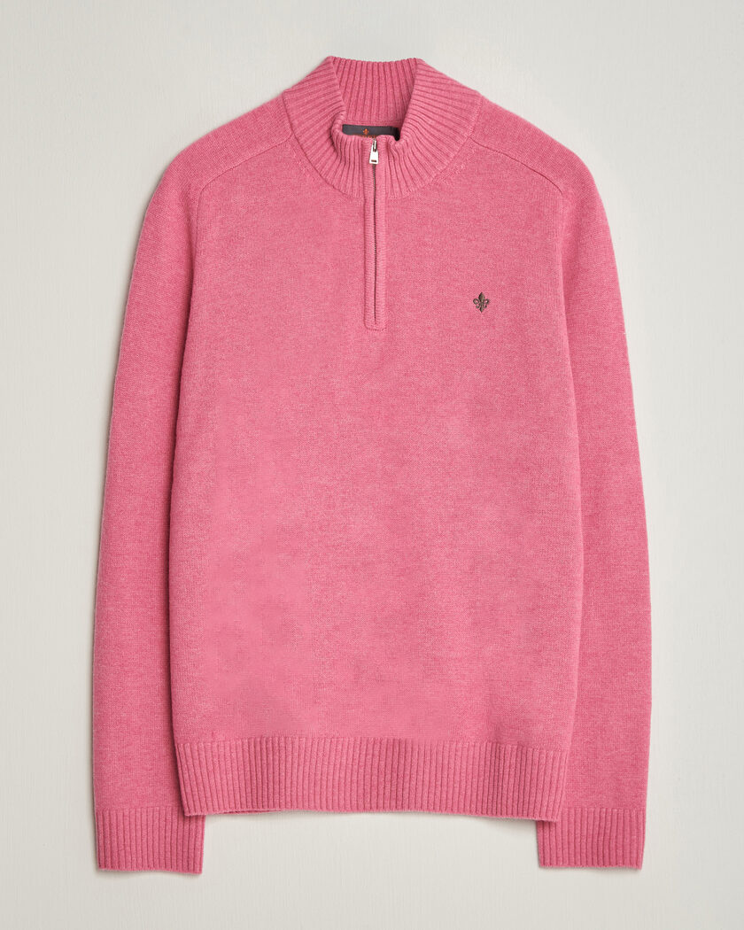 Morris Hertford Lambswool Half Zip Cerise – Roze