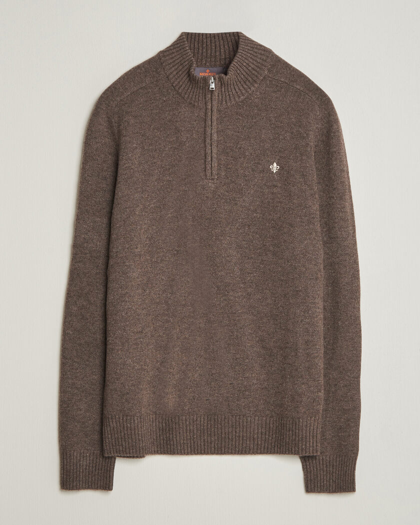 Morris Hertford Lambswool Half Zip Brown – Bruin