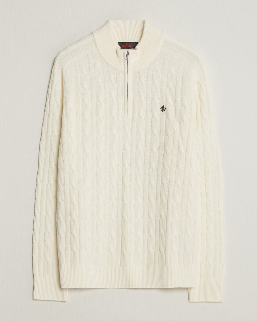 Morris Hertford Cable Half Zip Off White – Wit
