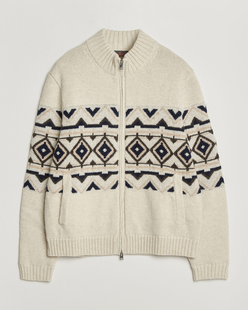 Morris Hadley Zip Cardigan Off White – Wit