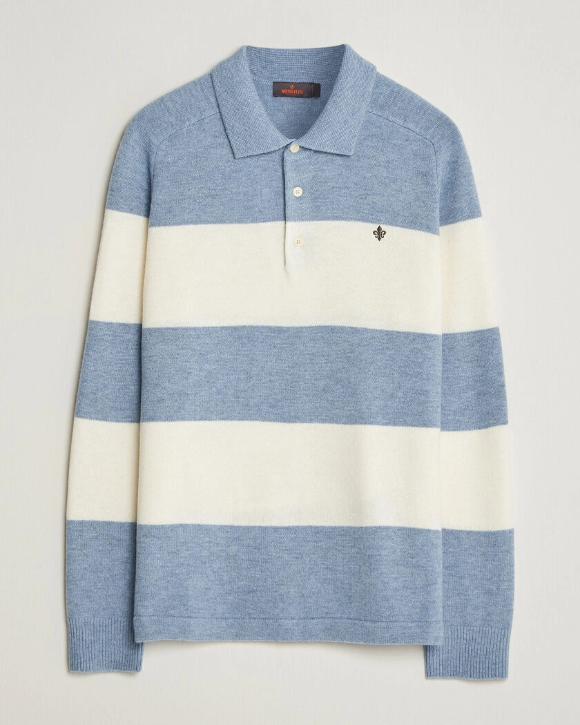 Morris Hertford Knitted Polo Blue – Blauw