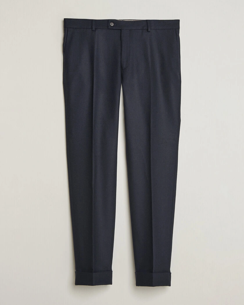 Morris Flannel Suit Trousers Navy – Blauw