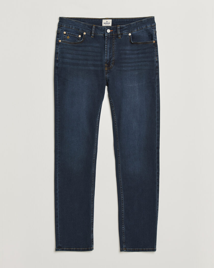 Morris Steve Satin Jeans One Year Wash – Blauw