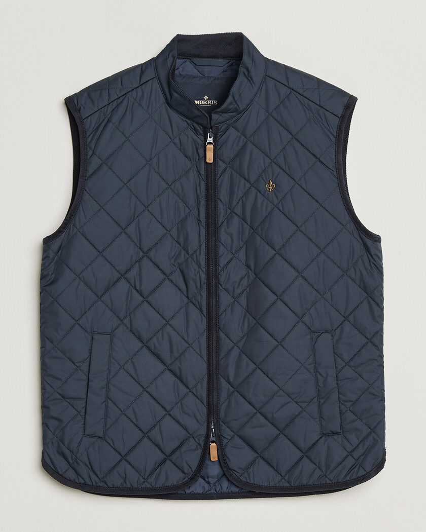 Morris Teddy Quilted Vest Old Blue – Blauw