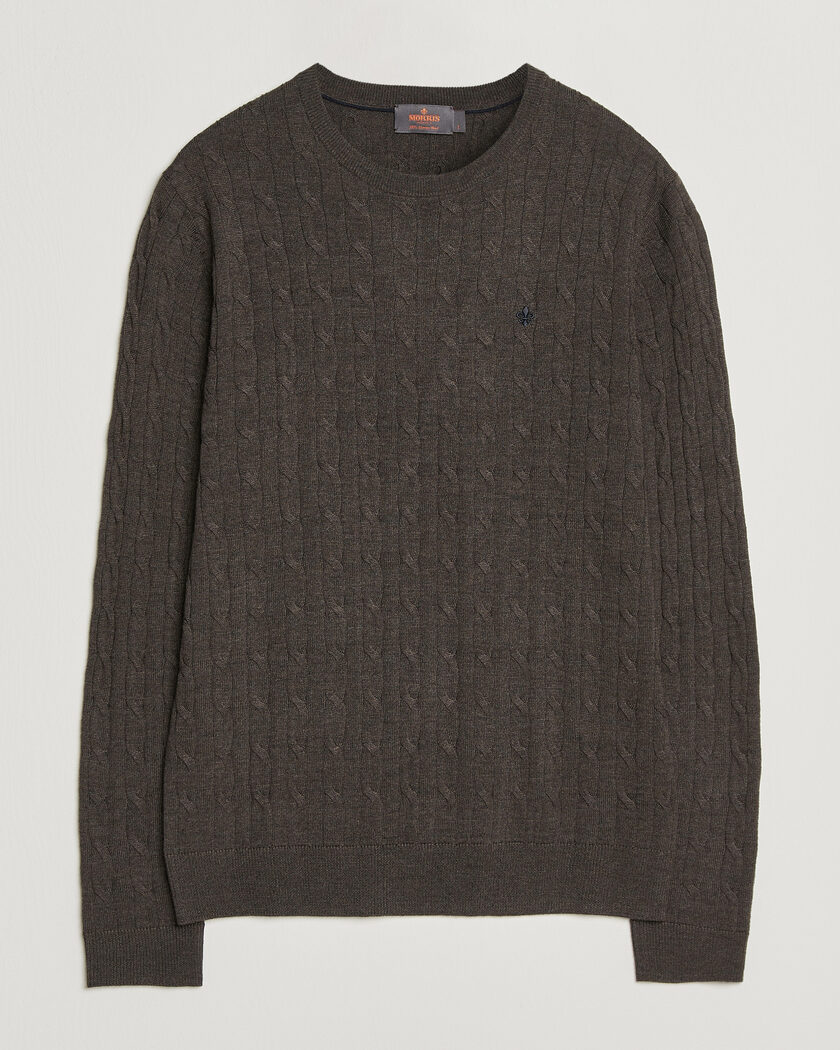 Morris Merino Cable O-Neck Brown – Bruin