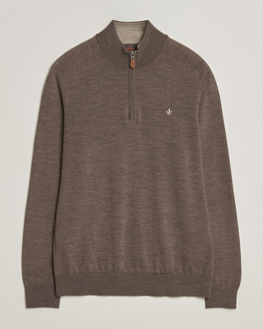 Morris John Merino Half Zip Brown – Bruin