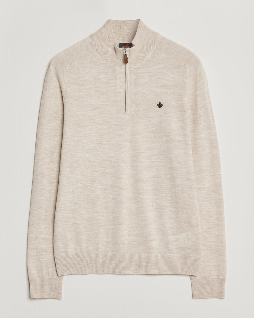 Morris John Merino Half Zip Off White – Wit