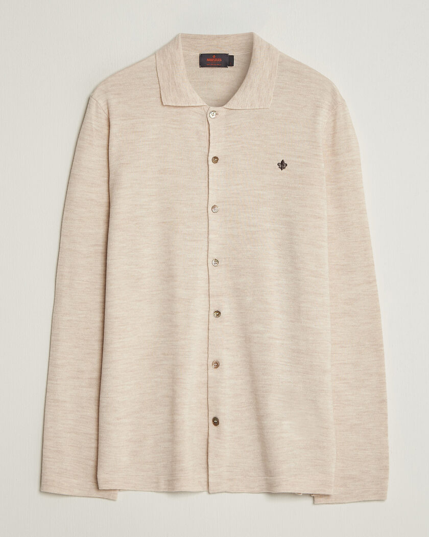 Morris Merino Shirt Cardigan Off White – Wit