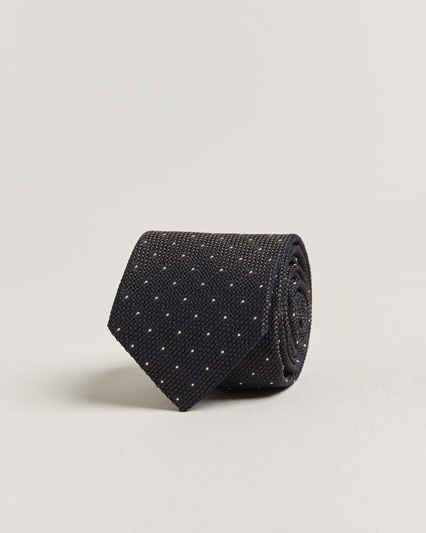 Amanda Christensen Silk Grenadine Dot 8cm Tie Brown – Bruin