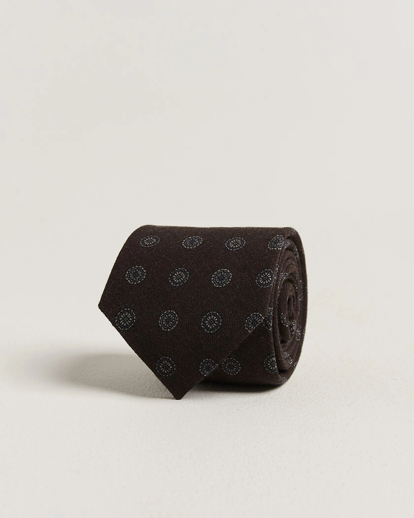 Amanda Christensen Wool Medallion 8cm Tie Brown – Bruin