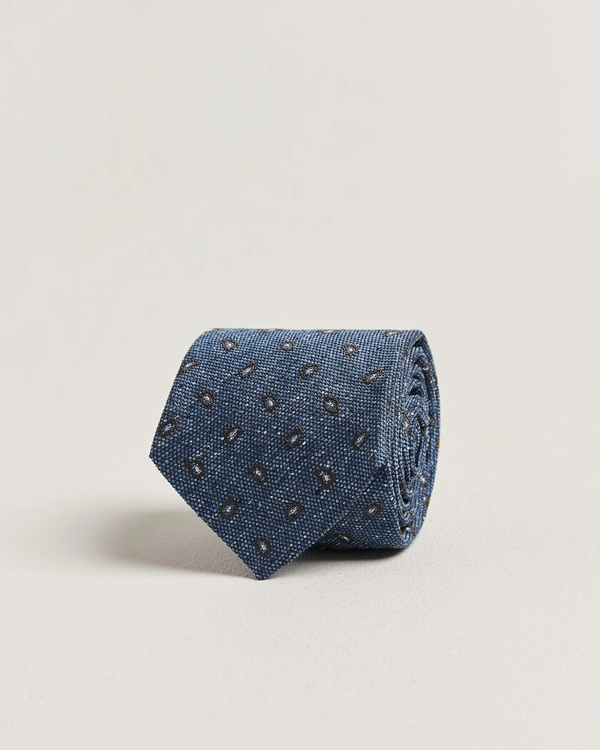 Amanda Christensen Silk Bourette Paisley 8cm Tie Sky Blue – Blauw