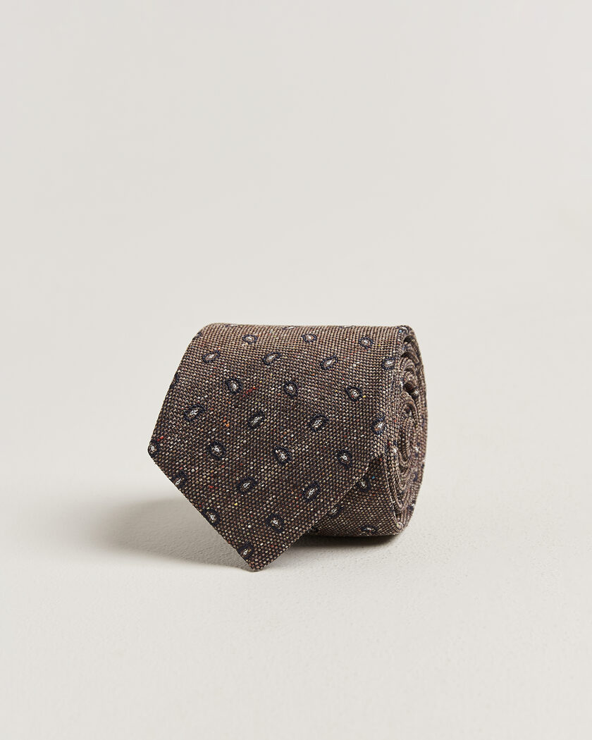 Amanda Christensen Silk Bourette Paisley 8cm Tie Brown – Bruin