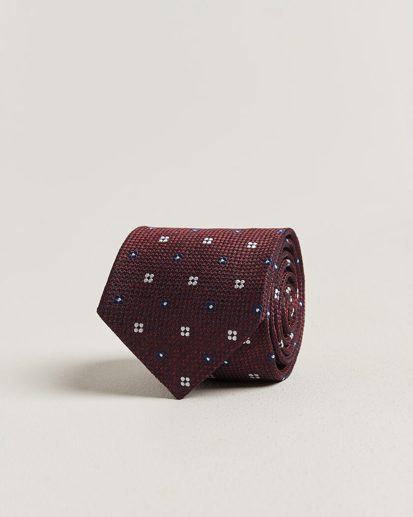 Amanda Christensen Silk Flower 8cm Tie Wine – Rood